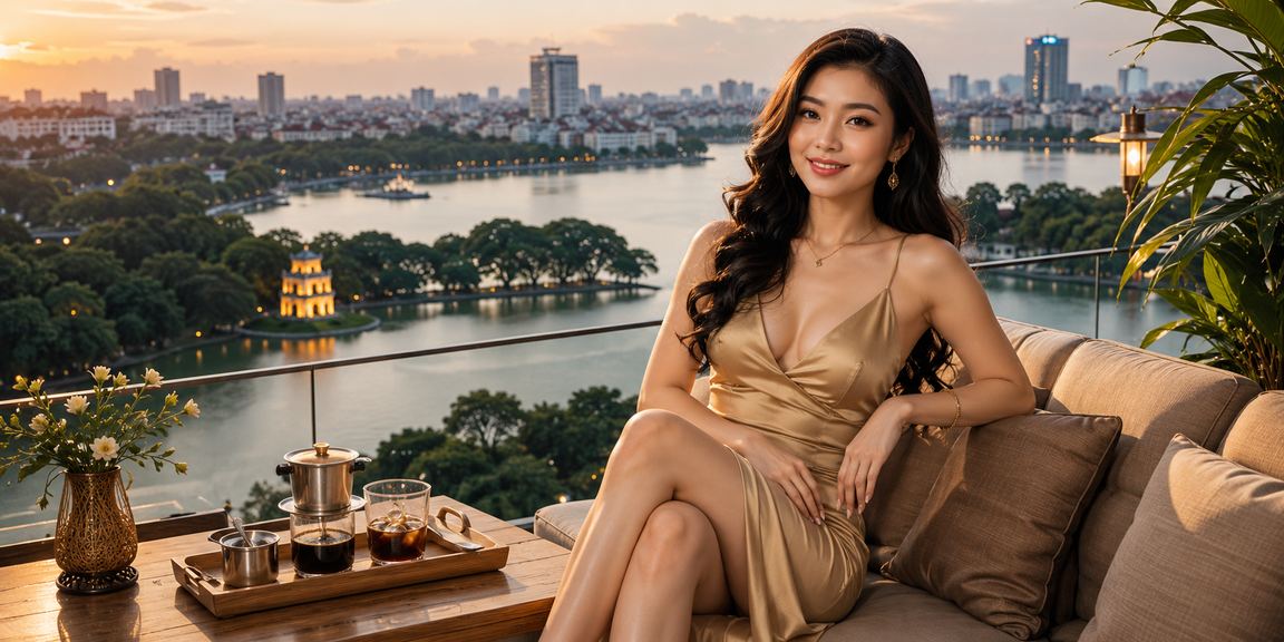 Người dùng tại Hà Nội ngồi cà phê thực hiện giao dịch nạp tiền trên xsag qua điện thoại di động