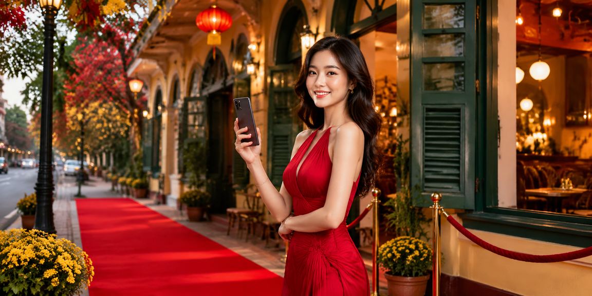Người dùng tại Hà Nội nhâm nhi cà phê và theo dõi tiền thưởng hoàn tiền trên điện thoại